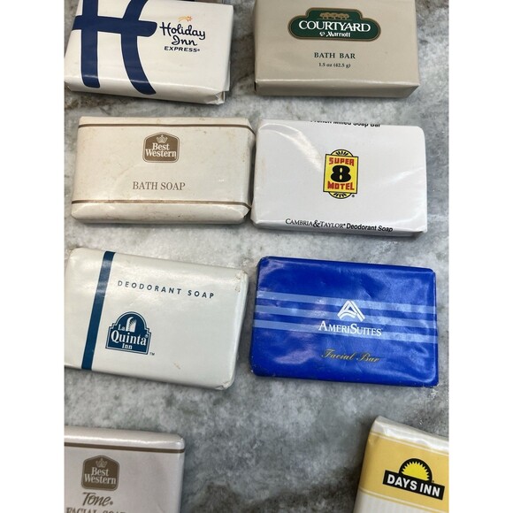 Lot of 15 Hotel/various Brand Travel Size Mini Bar Soaps Americana Vtg / Props - Picture 4 of 6